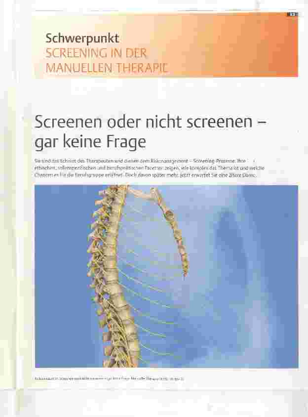 Vorschauseite 1: Screenen oder nicht screenen gar keine Frage