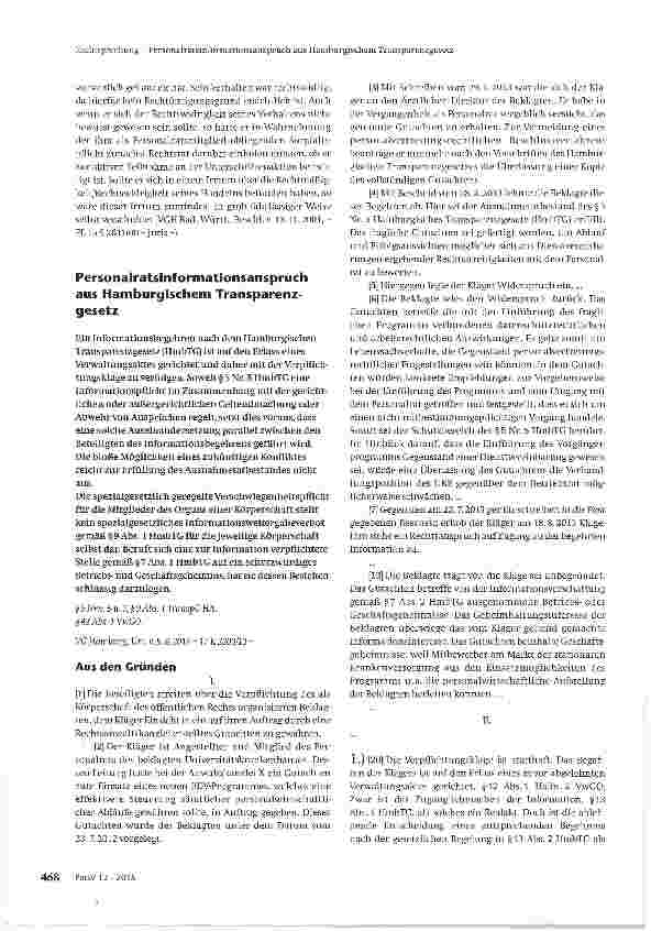 Vorschauseite 6: Befangenheit eines Personalratsmitglieds
