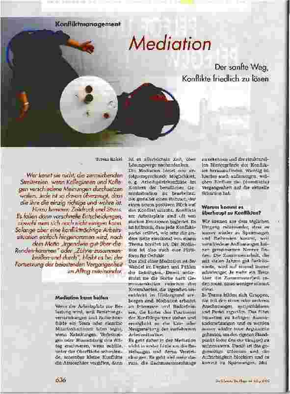 Vorschauseite 1: Mediation. Der sanfte Weg, Konflikte friedlich zu lösen