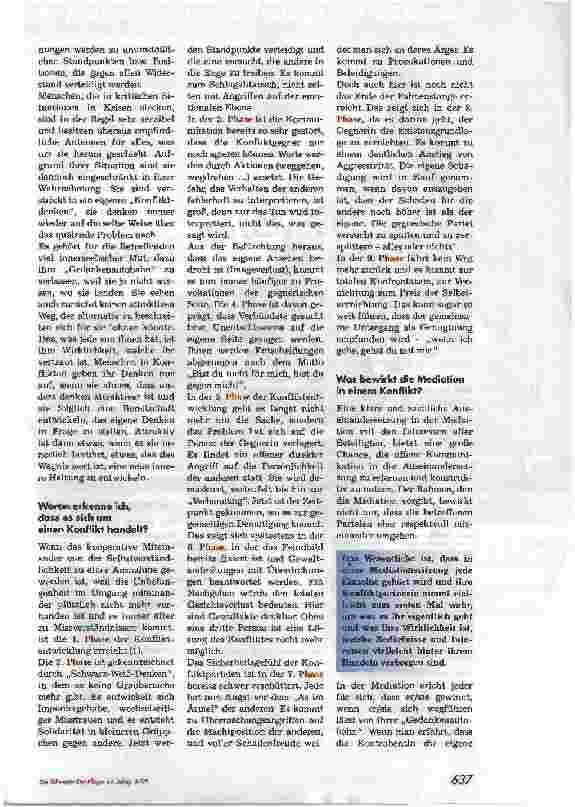 Vorschauseite 2: Mediation. Der sanfte Weg, Konflikte friedlich zu lösen