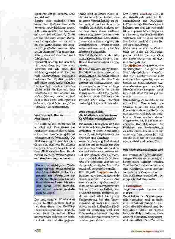 Vorschauseite 3: Mediation. Der sanfte Weg, Konflikte friedlich zu lösen