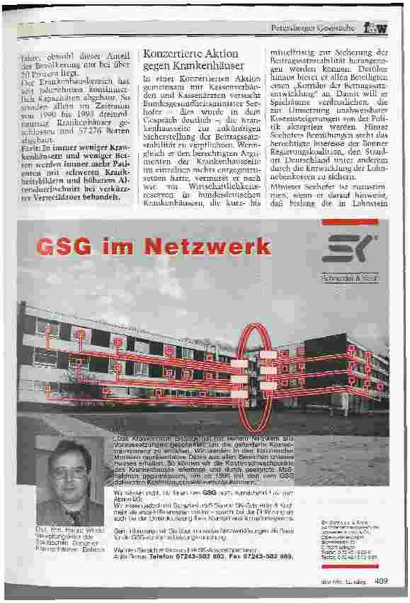 Vorschauseite 2: Petersberger Gespräche vom 27.6.1995: Krankenhäuser sollen stabile Krankenkassenbeiträge gewährleisten