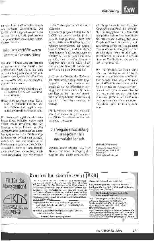 Vorschauseite 2: Europäische Richter schränken die Auftragsvergabe ein