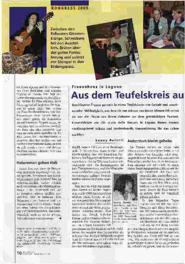 Vorschauseite 1: Frauenhaus in Lugano. Aus dem Teufelskreis ausbrechen
