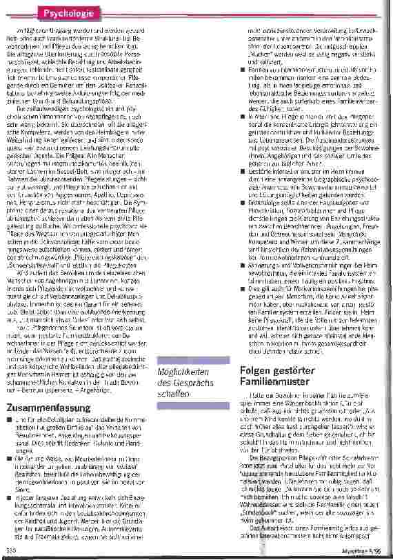 Vorschauseite 4: Beziehungsfallen Familiäre Prägungen bestimmen das Miteinander von Pflegebedürftigen und Pflegenden