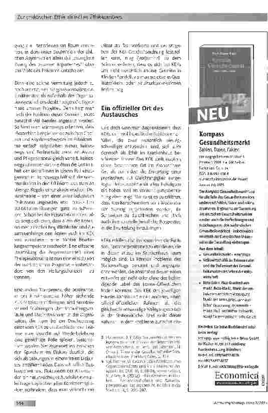 Vorschauseite 2: Zur praktischen Ethik klinischer Ethikkomitees