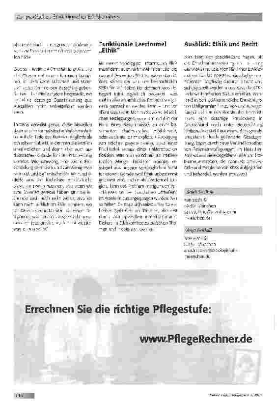 Vorschauseite 4: Zur praktischen Ethik klinischer Ethikkomitees