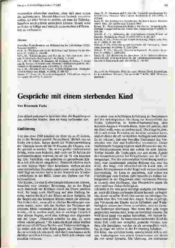 Vorschauseite 1: Gespräche mit einem sterben Kind