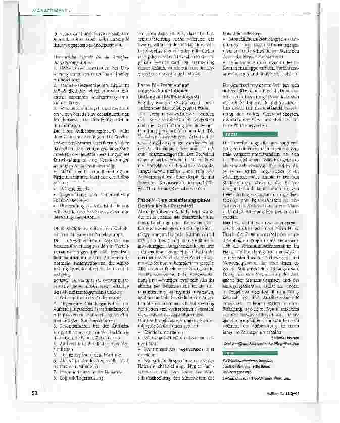 Vorschauseite 3: Der Service kommt zum BettReorganisation der Bettenaufbereitung