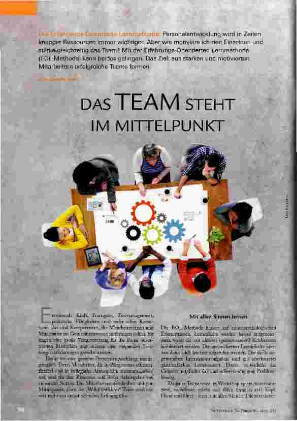 Vorschauseite 1: DAS TEAM STEHT IM MITTELPUNKT
