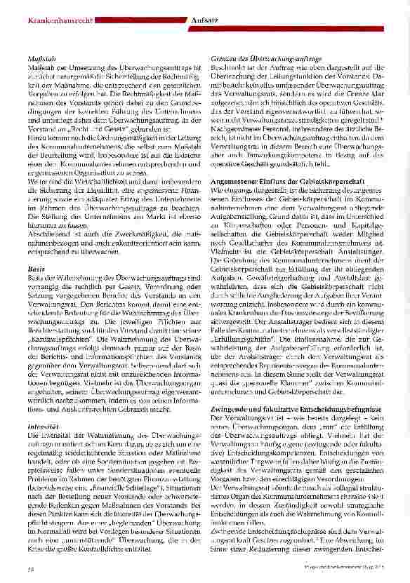 Vorschauseite 3: Rechtliche Stellung von Verwaltungsräten im Kommunalunternehmen Krankenhaus 1. Teil