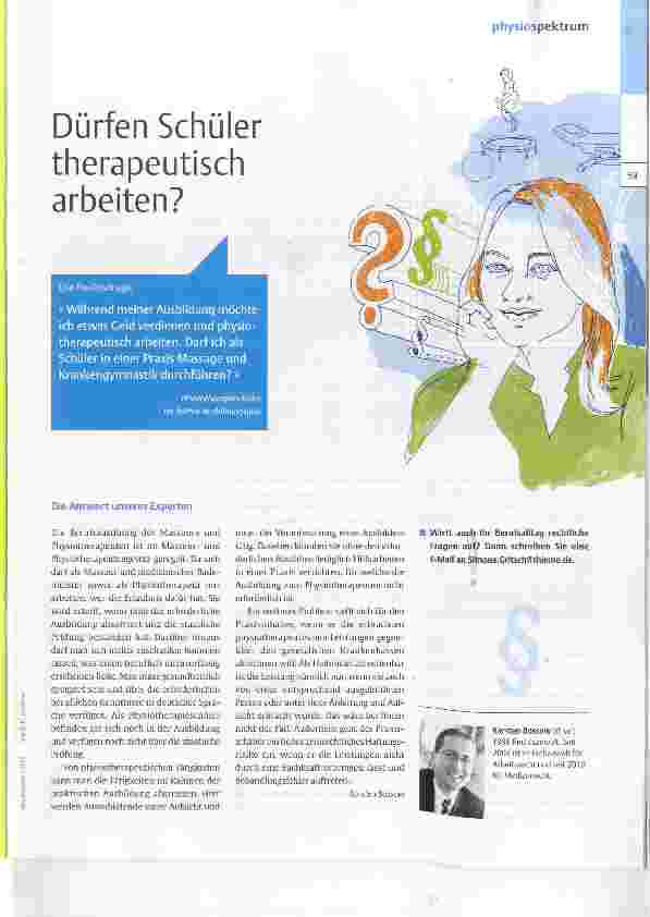 Vorschauseite 1: Dürfen Schüler therapeutisch arbeiten?