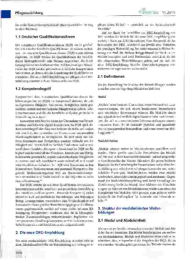 Vorschauseite 2: DKG-Empfehlung zur pflegerischen Weiterbildung