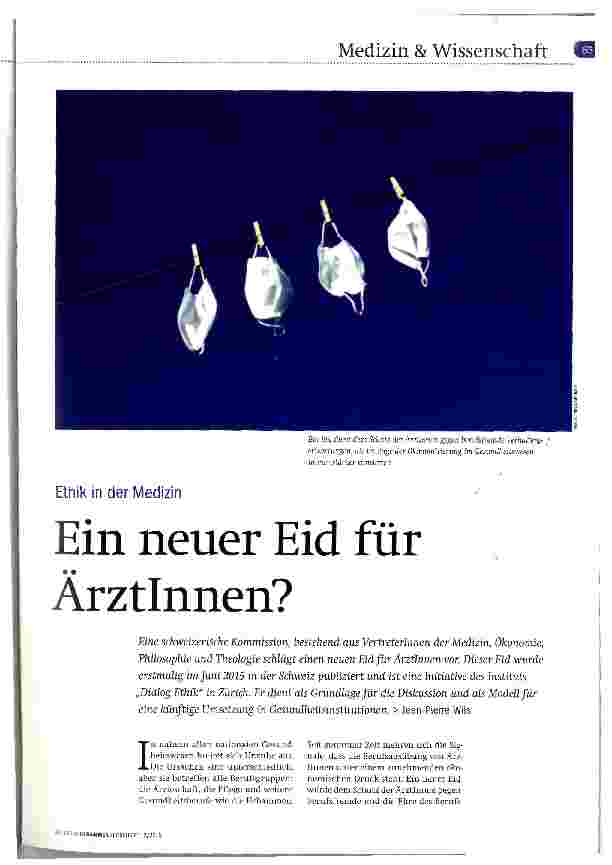 Vorschauseite 1: Ein neuer Eid für Ärztinnen?
