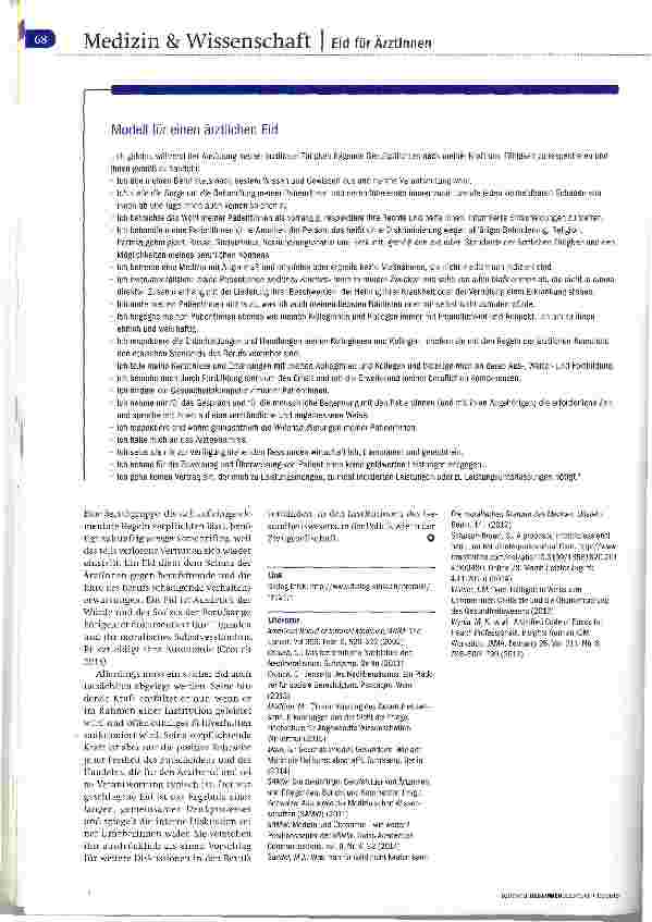 Vorschauseite 4: Ein neuer Eid für Ärztinnen?