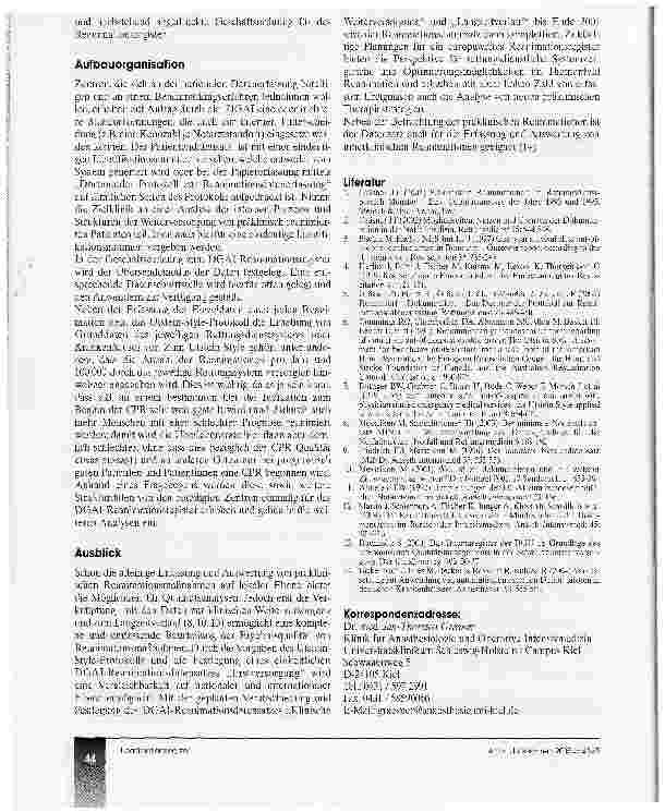 Vorschauseite 3: Das DGAI-Reanimationsregister: Strukturierte Reanimationsdatenerfassung - Datensatz Erstversorgung