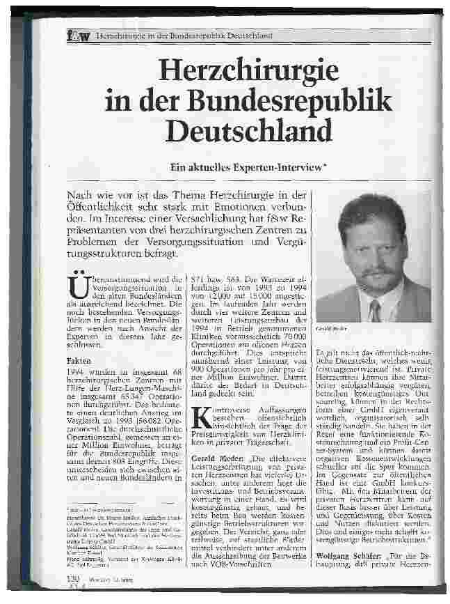 Vorschauseite 1: Herzchirurgie in der Bundesrepublik Deutschland Ein aktuelles Experten-Interview