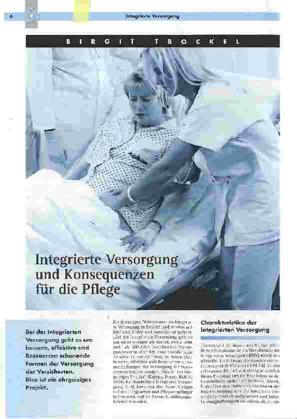Vorschauseite 1: Integrierte Versorgung und Konsequenzen für die Pflege