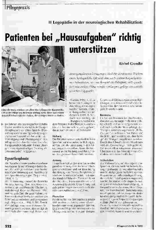 Vorschauseite 1: Patienten bei Hausaufgaben richtig unterstützen