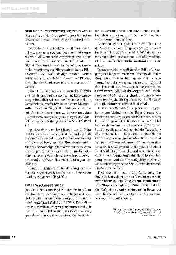 Vorschauseite 2: Kostenerstattung von Katheterisierungen in der häuslichen Krankenpflege