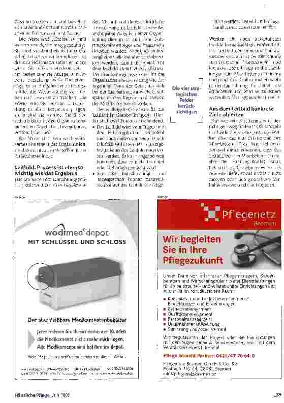 Vorschauseite 2: Dem Dienst eine Richtung gebenLeitbild und Einrichtungsziele bilden die Basis für Qualität und Wirtschaftlichkeit