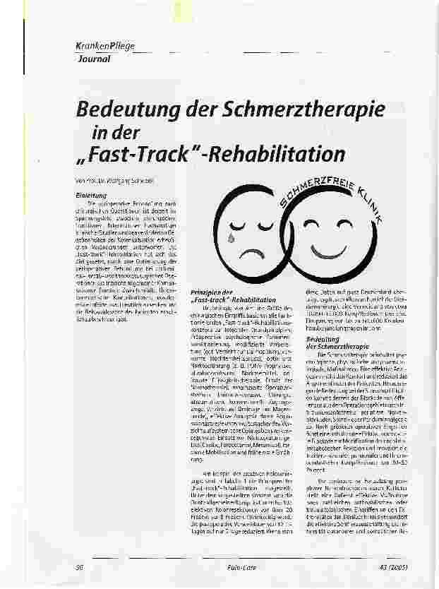 Vorschauseite 1: Bedeutung der Schmerztherapie in der Fast-Track-Rehabilitation