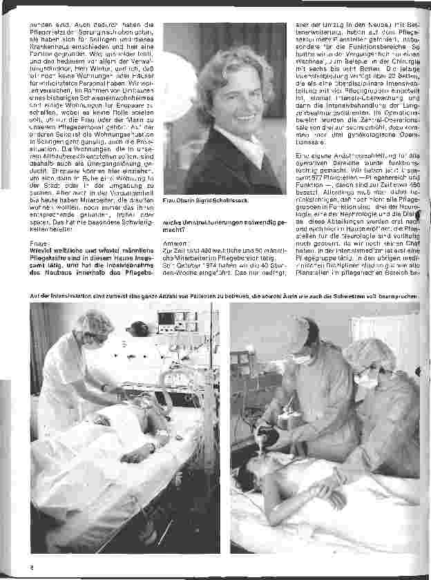Vorschauseite 2: Das Städtische Krankenhaus Solingen Interview mit Frau Oberin Sigrid Scholtisseck