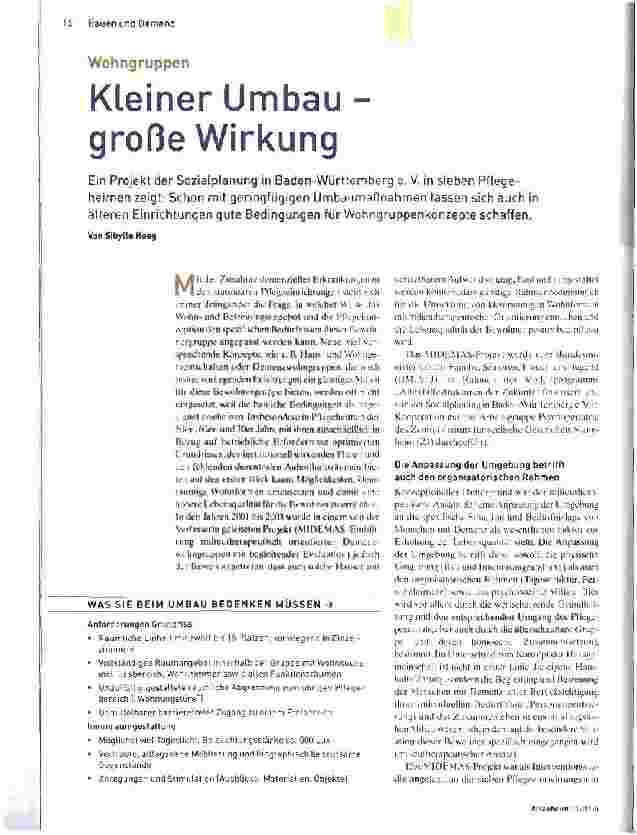 Vorschauseite 1: WohngruppenKleiner Umbau große Wirkung