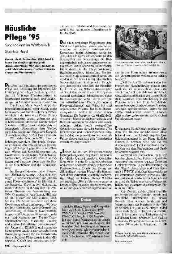 Vorschauseite 1: Häusliche Pflege 95 Kundendienst im Wettbewerb