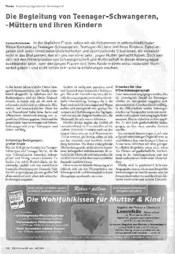 Vorschauseite 1: Die Begleitung von Teenager-Schwangeren, - Müttern und ihren Kindern