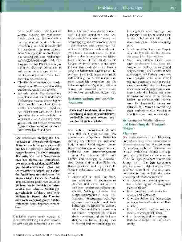 Vorschauseite 6: Die notfallund intensivmedizinische Grundversorgung des Schwerbrandverletzten