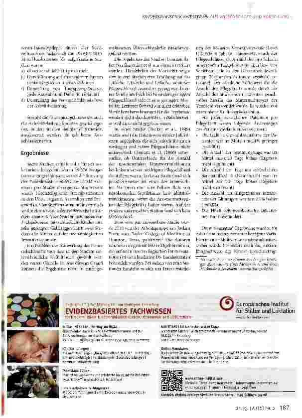 Vorschauseite 2: Personalausstattung auf der Neugebore-nenstation: Einfluss auf Komplikationen und Mortalität? Neuere Studie dokumen tiert enttäuschende Ergebnisse