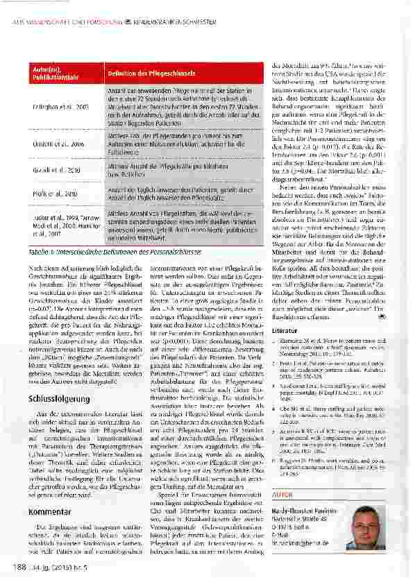 Vorschauseite 3: Personalausstattung auf der Neugebore-nenstation: Einfluss auf Komplikationen und Mortalität? Neuere Studie dokumen tiert enttäuschende Ergebnisse