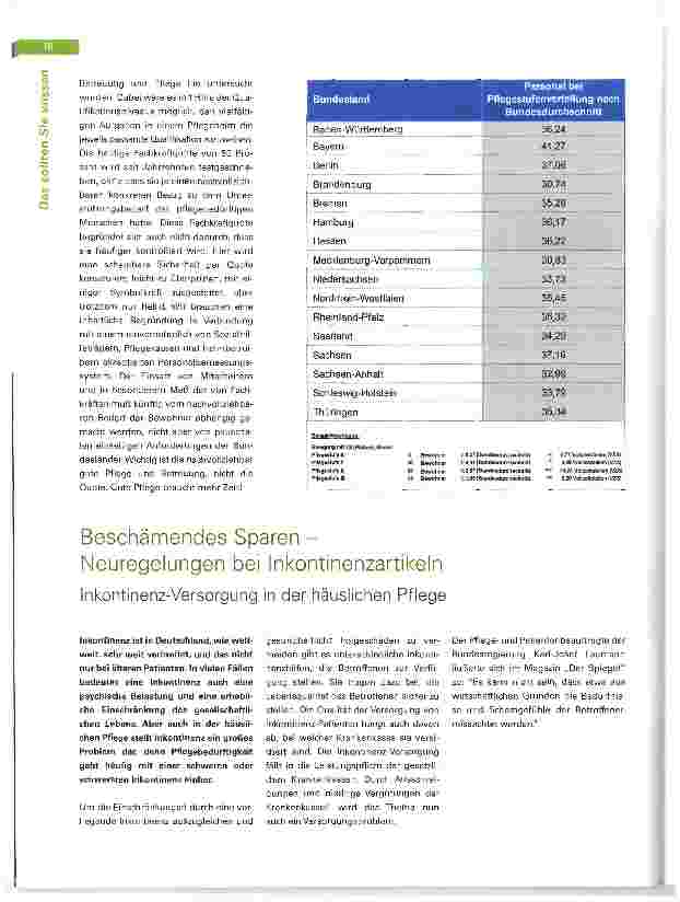 Vorschauseite 2: Neuer Pflegebegriff gibt keine Hinweise zur notwendigen Personalausstattung