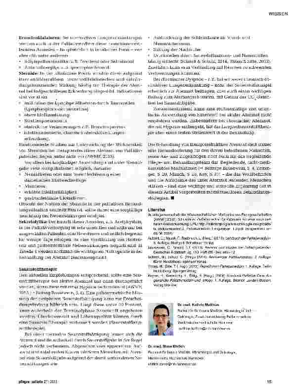 Vorschauseite 4: Medikamentöse Behandlung von Atemnot