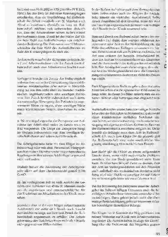 Vorschauseite 4: Rufbereitschaft- Ein Anfahrtsweg von 45 bis 60 Minuten ist angemessen