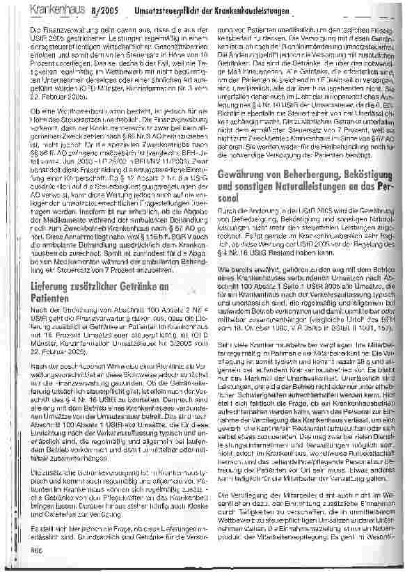 Vorschauseite 4: Umsatzsteuerpflicht der Krankenhausleistungen nach Änderung der Umsatzsteuerrichtlinien