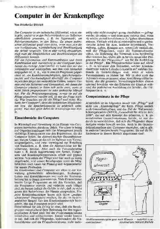 Vorschauseite 1: Computer in der Krankenpflege