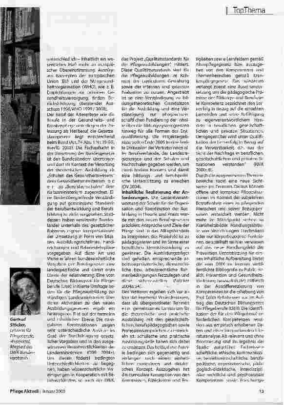 Vorschauseite 2: Ein Jahr Altenund Krankenpflegegesetz