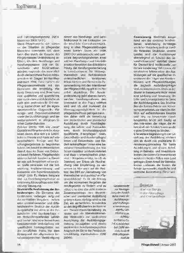 Vorschauseite 3: Ein Jahr Altenund Krankenpflegegesetz