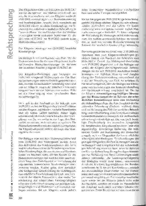 Vorschauseite 2: Kostenerstattung für häusliche Krankenpflege (Blutzuckermessung)