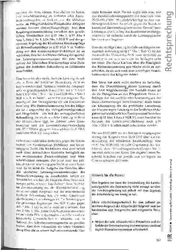 Vorschauseite 5: Kostenerstattung für häusliche Krankenpflege (Blutzuckermessung)