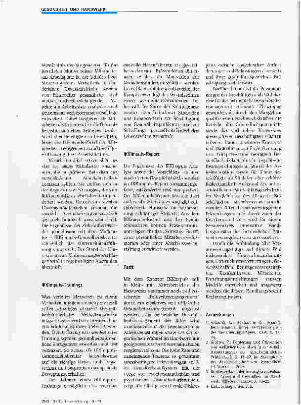 Vorschauseite 3: Betriebliches Gesundheitsmanagement im Handwerk - das Konzept IKKimpuls