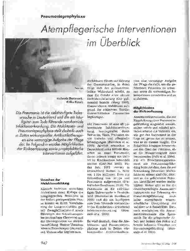 Vorschauseite 1: Atempflegerische Interventionen im Überblick