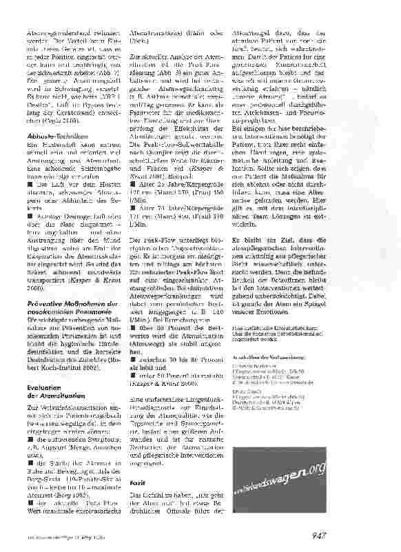 Vorschauseite 6: Atempflegerische Interventionen im Überblick
