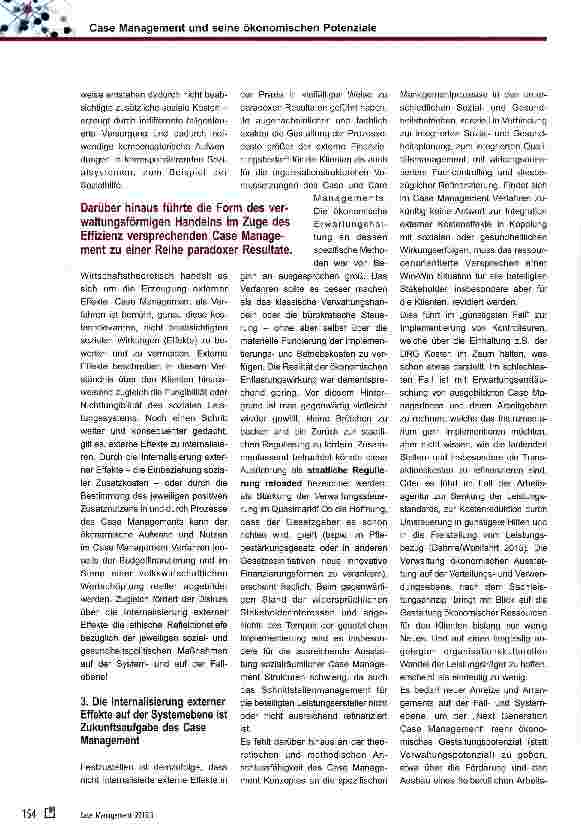 Vorschauseite 3: Case Management und seine ökonomischen Potenziale