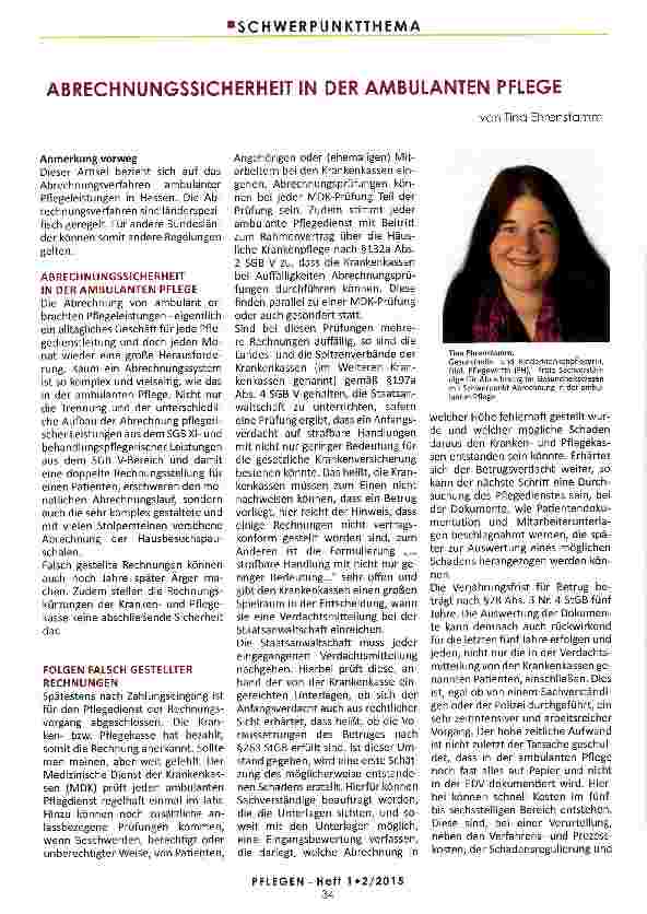Vorschauseite 1: ABRECHNUNGSSICHERHEIT IN DER AMBULANTEN PFLEGE