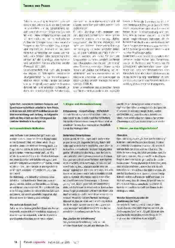 Vorschauseite 3: Grundgedanken der Linklater-Stimmarbeit