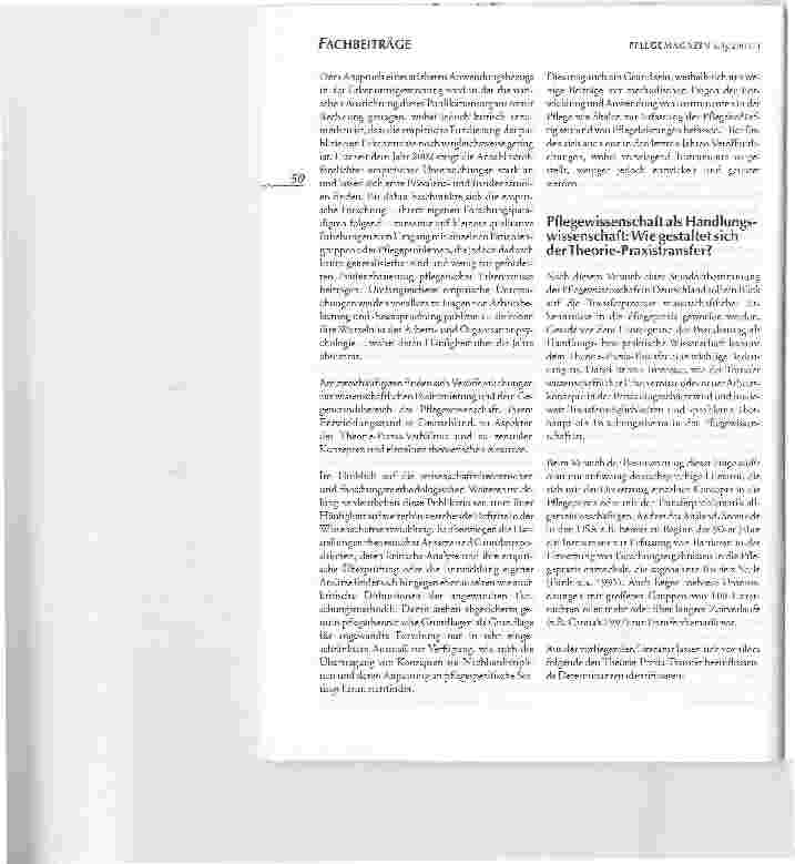 Vorschauseite 5: Pflegewissenschaft in DeutschlandVERSUCH EINER STANDORTBESTIMMUNG UND AUSBLICK AUF ZUKÜNFTIGE ENTWICKLUNGSERFORDERNISSE
