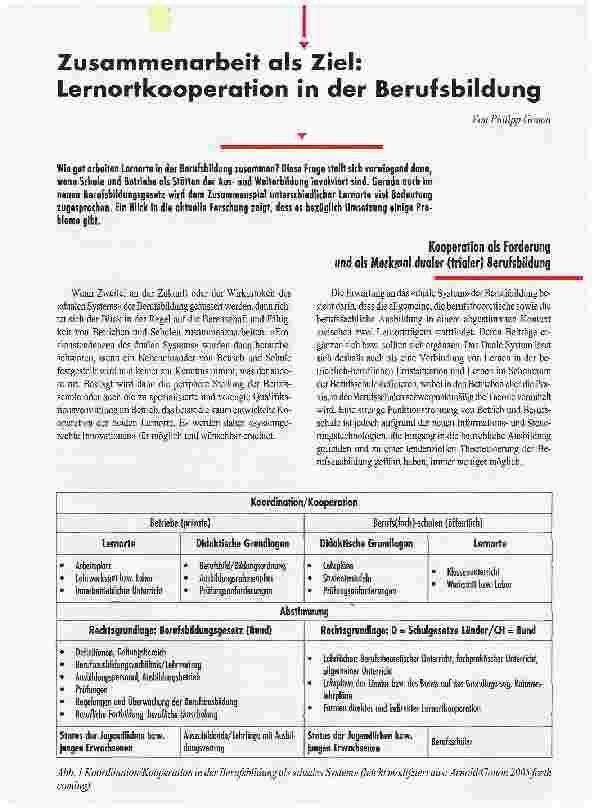 Vorschauseite 1: Zusammenarbeit als Ziel: Lernortkooperation in der Berufsbildung